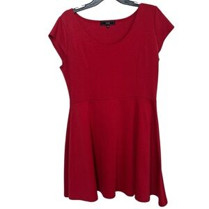 Vibe Sportswear Bright Red Cap Sleeve Skater Dress Size XL